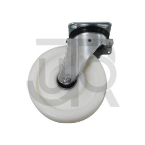 Zwenkwiel 200 mm, hoogwaardig PA6 wit nylon met kogellager, 950 Kg-0