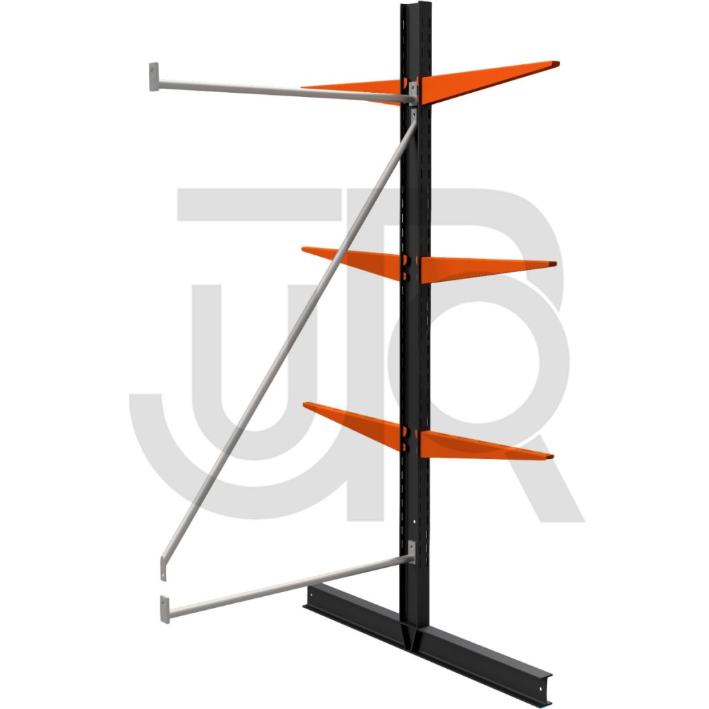 Dubbelzijdige draagarmstelling H2250 mm, 3 niveaus arm 600 mm | aanbouwset-0