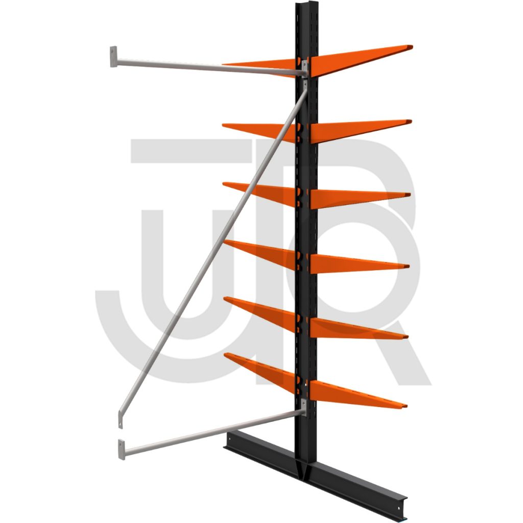 Dubbelzijdige draagarmstelling H2250 mm, 6 niveaus arm 600 mm | aanbouwset-0