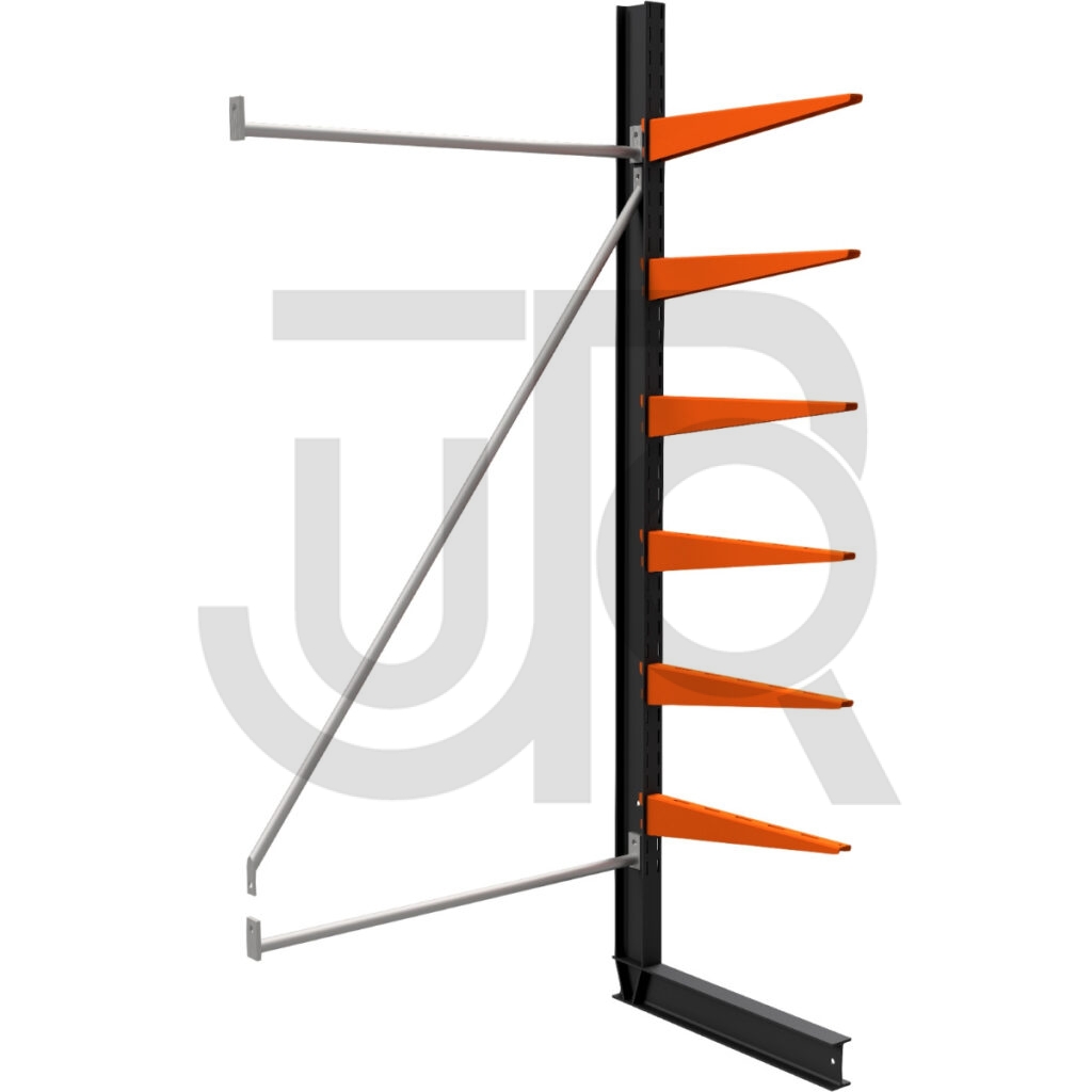 Enkelzijdige draagarmstelling H2250 mm, 6 niveaus arm 600 mm | aanbouwset-0