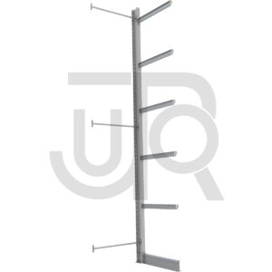 Enkelzijdige draagarmstelling H6000 mm, 5 niveaus arm 1200 mm| aanbouwset-0