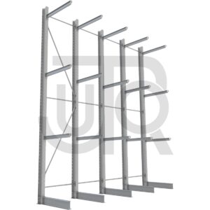 Enkelzijdige draagarmstelling H6000 mm, 3 niveaus arm 1000 mm| voordeelrij-0