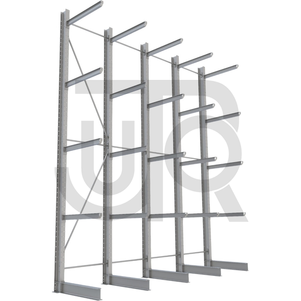 Enkelzijdige draagarmstelling H6000 mm, 4 niveaus arm 1200 mm| voordeelrij-0