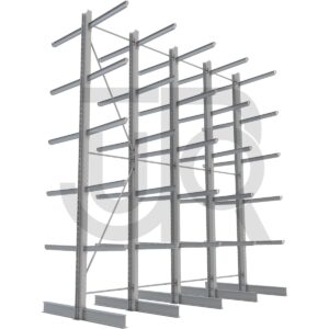 Dubbelzijdige draagarmstelling H6000 mm, 5 niveaus arm 1200 mm| voordeelrij-0