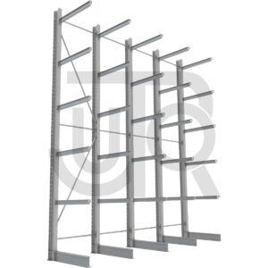 Enkelzijdige draagarmstelling H6000 mm, 5 niveaus arm 1200 mm| voordeelrij-0