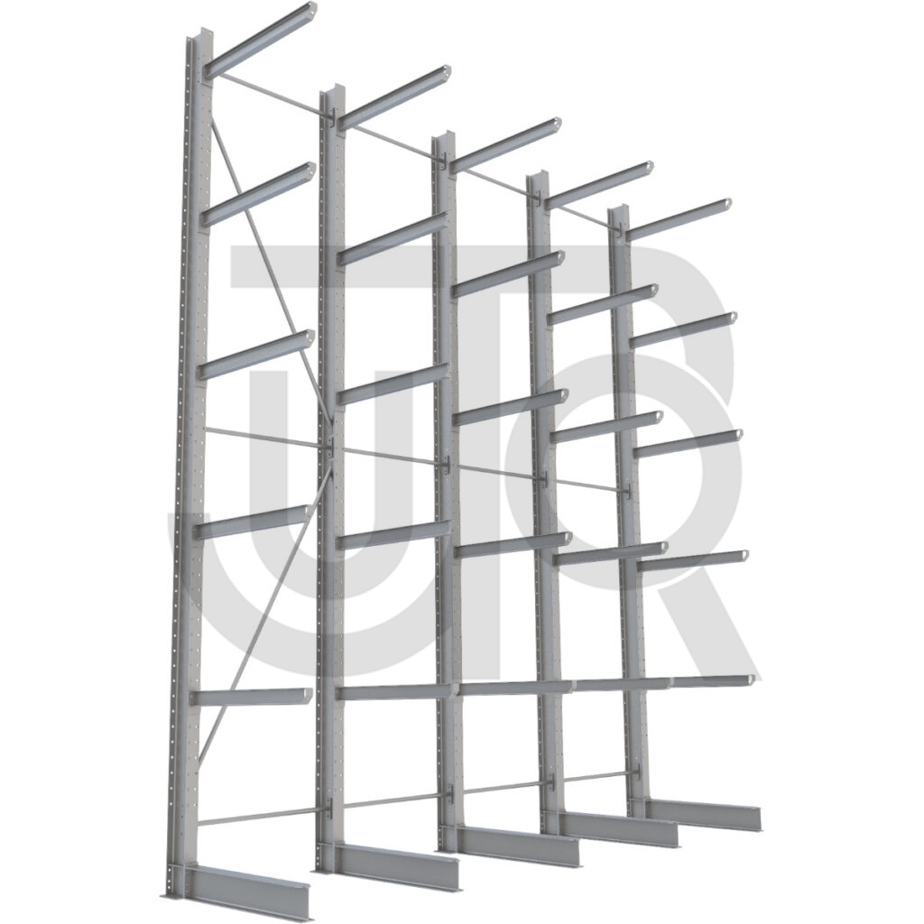 Enkelzijdige draagarmstelling H6000 mm, 5 niveaus arm 1000 mm| voordeelrij-0