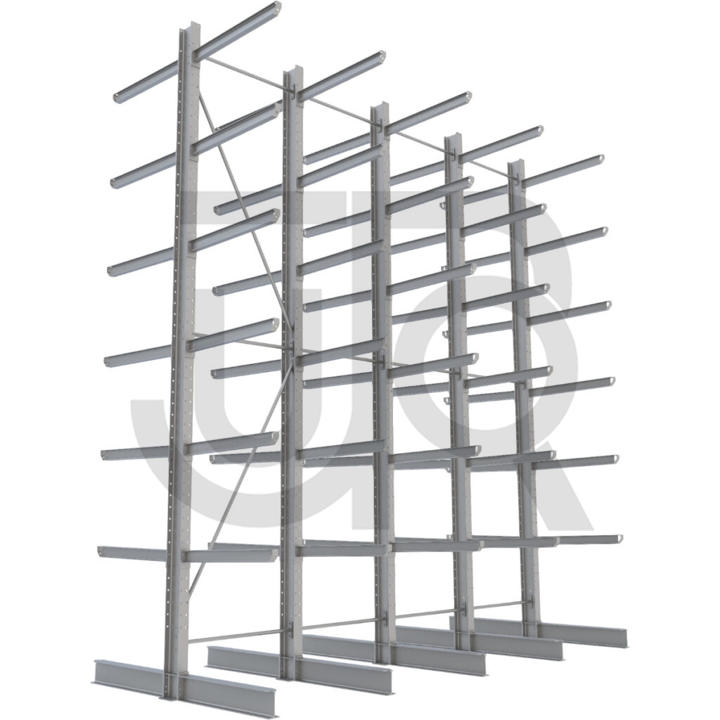 Dubbelzijdige draagarmstelling H6000 mm, 6 niveaus arm 1000 mm| voordeelrij-0