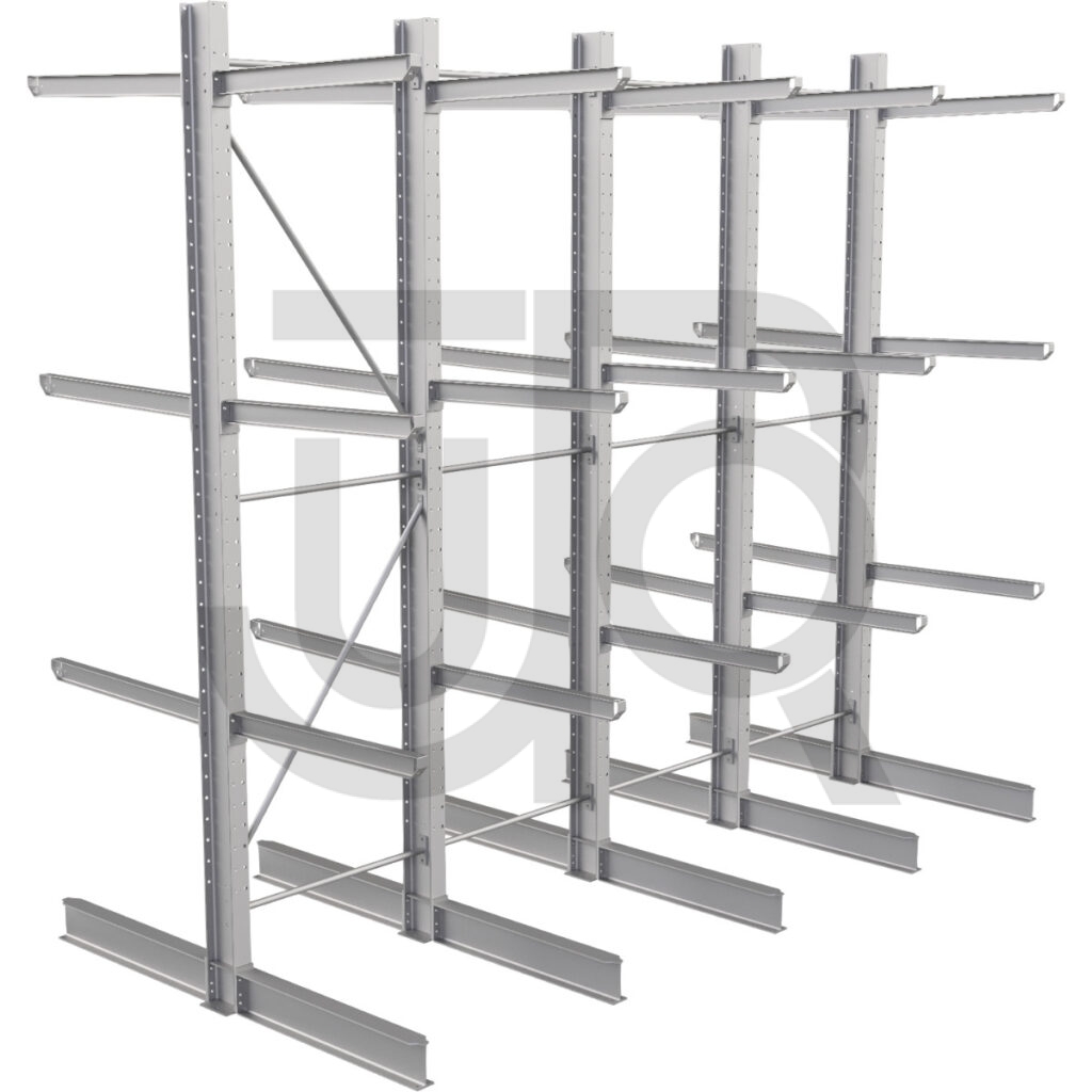 Dubbelzijdige draagarmstelling H4500 mm, 3 niveaus arm 1000 mm| voordeelrij-0