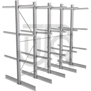 Dubbelzijdige draagarmstelling H4500 mm, 3 niveaus arm 1200 mm| voordeelrij-0