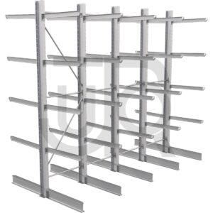 Dubbelzijdige draagarmstelling H4500 mm, 4 niveaus arm 1000 mm| voordeelrij-0