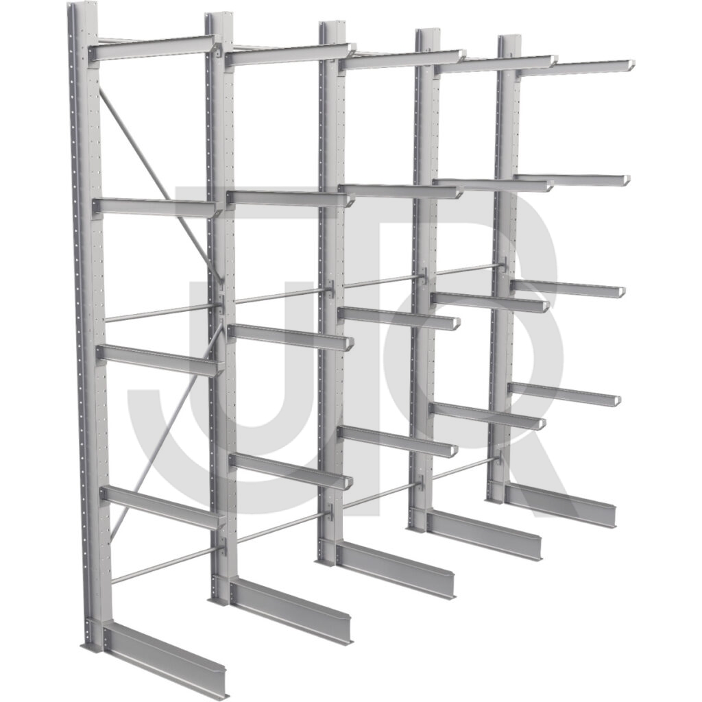 Enkelzijdige draagarmstelling H4500 mm, 4 niveaus arm 1200 mm| voordeelrij-0