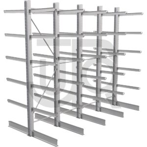 Dubbelzijdige draagarmstelling H4500 mm, 5 niveaus arm 1200 mm| voordeelrij-0