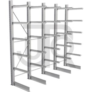 Enkelzijdige draagarmstelling H4500 mm, 5 niveaus arm 1000 mm| voordeelrij-0