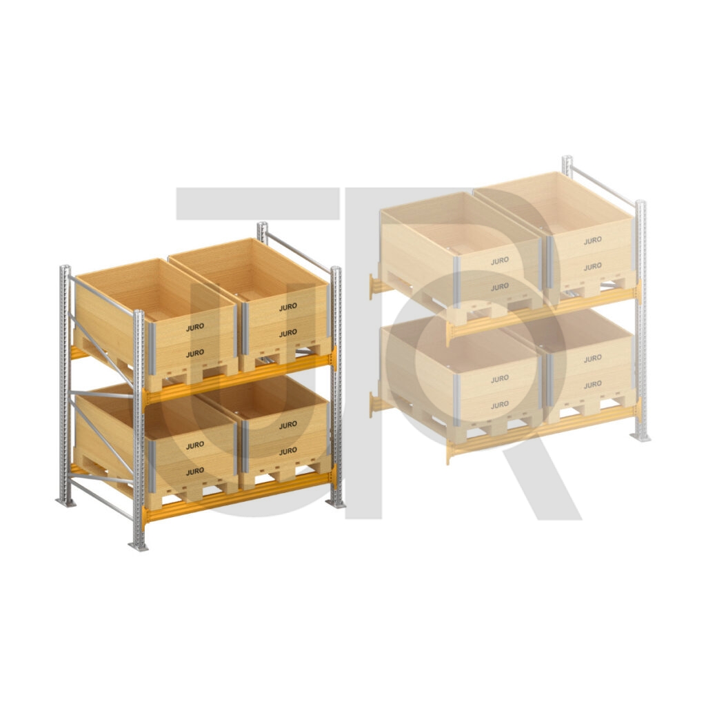 Palletstelling H2000 x D1100, liggers 106/4 geel| startset vak 1800 mm-0