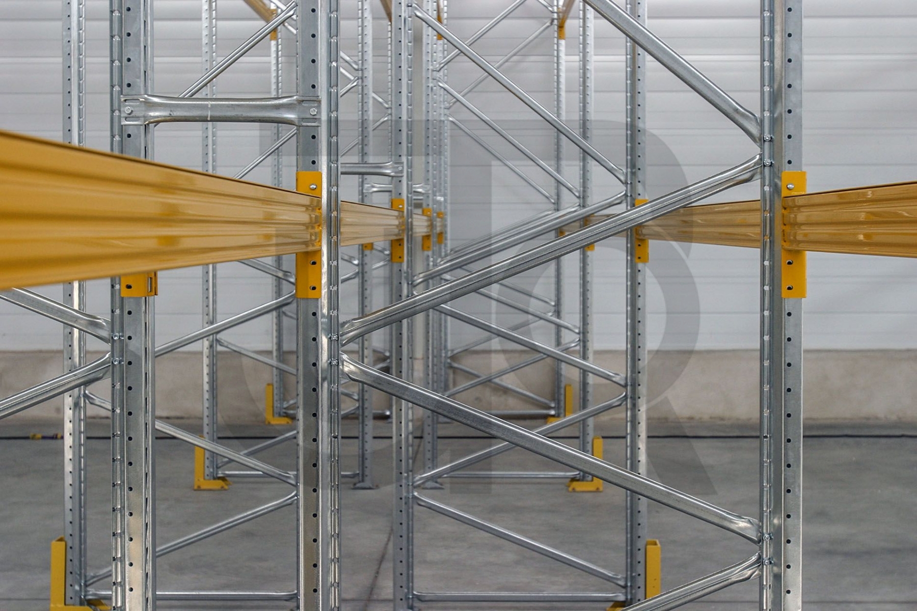 Palletstelling H2000 x D1100, liggers 106/4 geel | startset vak 2700 mm -13193