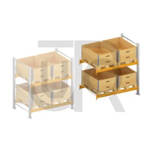 Palletstelling H2000 x D1100, liggers 106/4 geel| aanbouwset vak 1800 mm-0