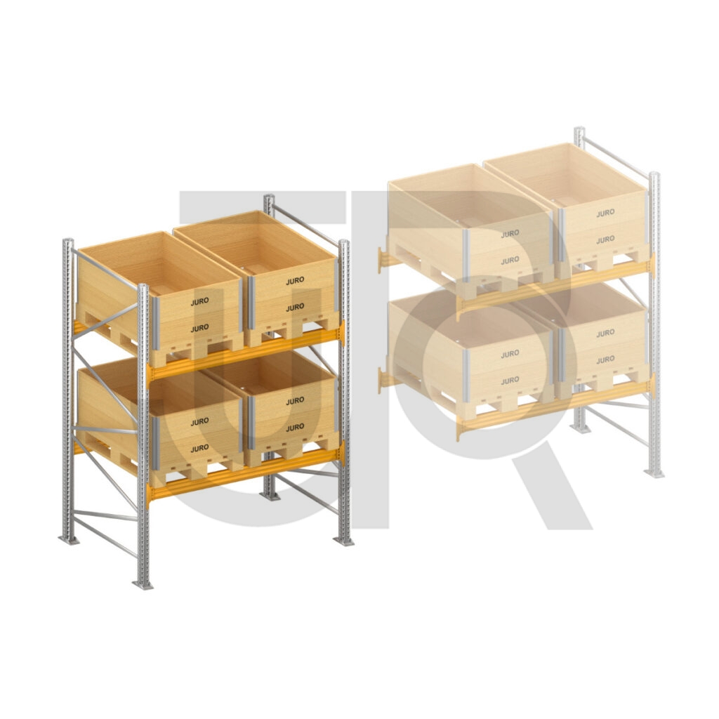 Palletstelling H2500 x D1100, liggers 106/4 geel| startset vak 1800 mm-0