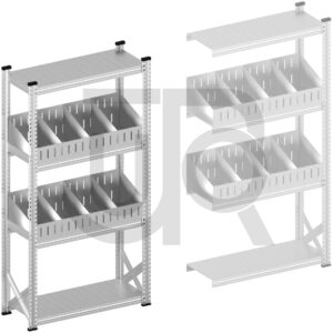 Vakkenstelling H1972 x D400 | startset vak 1050 mm | schuine opzetranden 100-200 mm-0