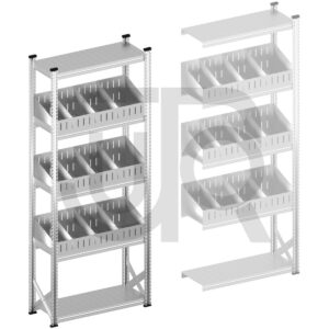 Vakkenstelling H2500 x D320 | startset vak 1050 mm | schuine opzetranden 100-200 mm-0