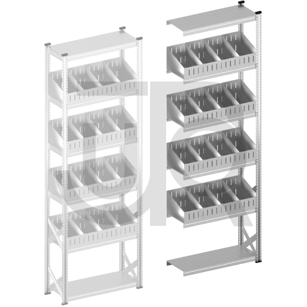 Vakkenstelling H3028 x D320 | aanbouwset vak 1050 mm | schuine opzetranden 100-200 mm-0