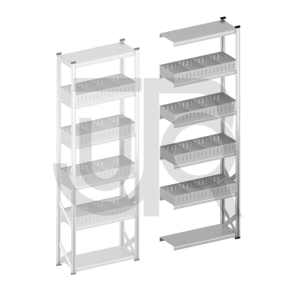 Vakkenstelling H3028 x D400 | aanbouwset vak 1050 mm | rechte opzetranden 100 mm-0