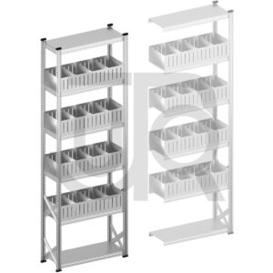 Vakkenstelling H3028 x D400 | startset vak 1050 mm | rechte opzetranden 200 mm-0