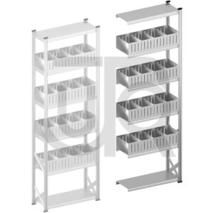 Vakkenstelling H3028 x D320 | aanbouwset vak 1050 mm | rechte opzetranden 200 mm-0