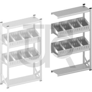 Vakkenstelling H1972 x D320 | aanbouwset vak 1200 mm | schuine opzetranden 100-200 mm-0