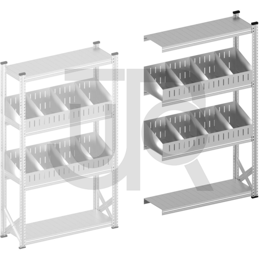 Vakkenstelling H1972 x D400 | aanbouwset vak 1200 mm | schuine opzetranden 100-200 mm-0
