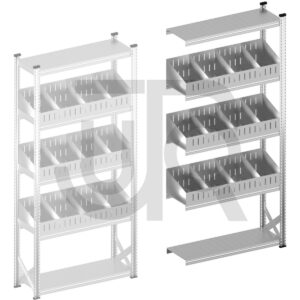 Vakkenstelling H2500 x D320 | aanbouwset vak 1200 mm | schuine opzetranden 100-200 mm-0