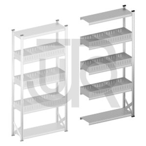 Vakkenstelling H2500 x D320 | aanbouwset vak 1200 mm | rechte opzetranden 100 mm-0