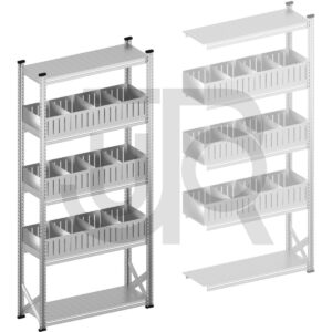 Vakkenstelling H2500 x D400 | startset vak 1200 mm | rechte opzetranden 200 mm-0