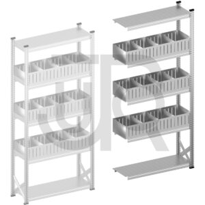 Vakkenstelling H2500 x D400 | aanbouwset vak 1200 mm | rechte opzetranden 200 mm-0