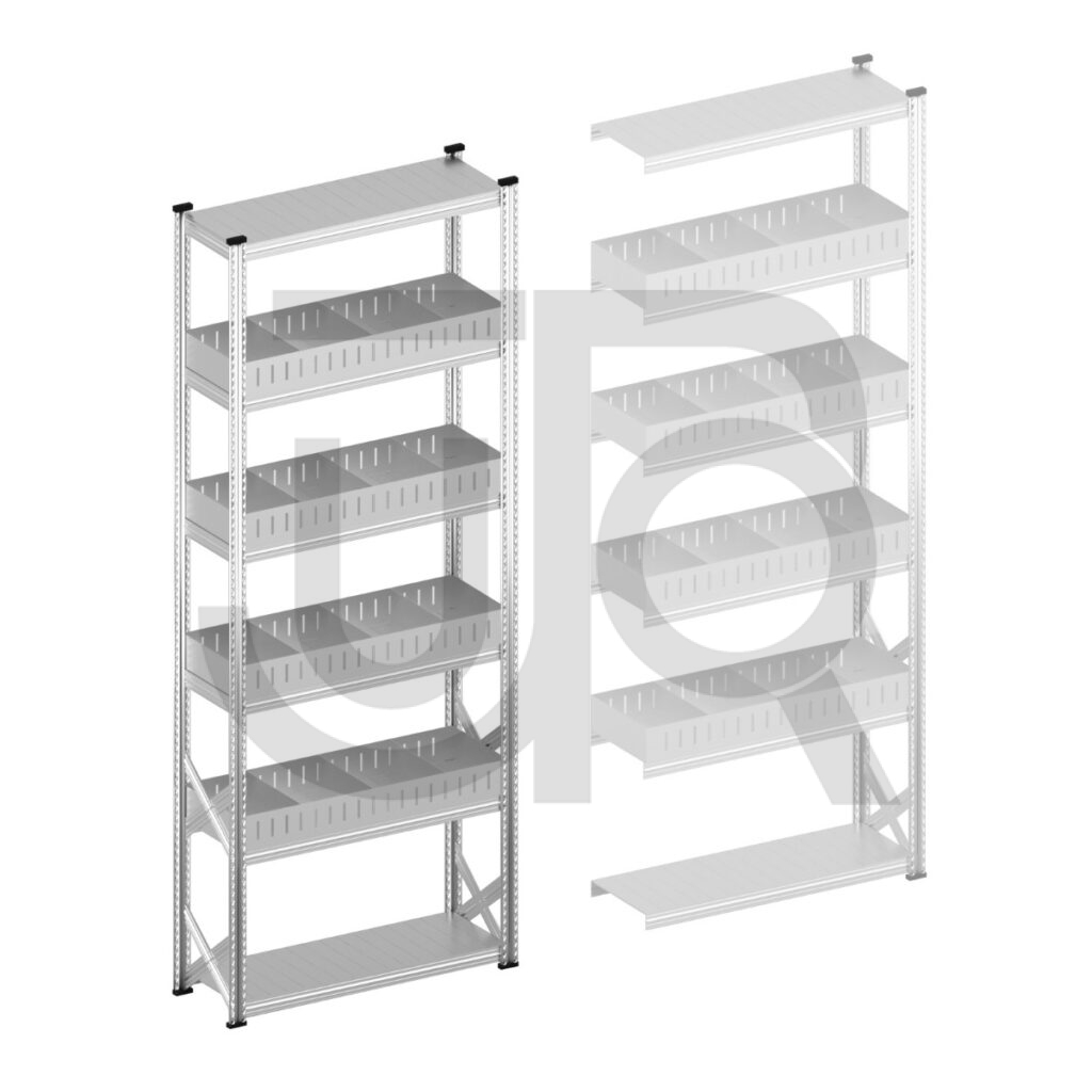 Vakkenstelling H3028 x D320 | startset vak 1200 mm | rechte opzetranden 100 mm-0