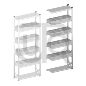 Vakkenstelling H3028 x D400 | aanbouwset vak 1200 mm | rechte opzetranden 100 mm-0