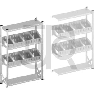 Vakkenstelling H1972 x D320 | startset vak 1350 mm | schuine opzetranden 100-200 mm-0