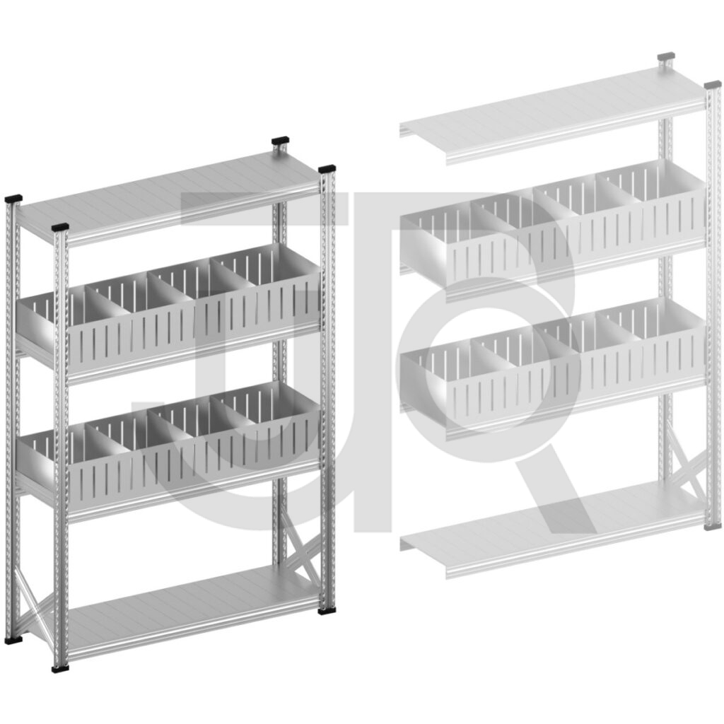 Vakkenstelling H1972 x D320 | startset vak 1350 mm | rechte opzetranden 200 mm-0