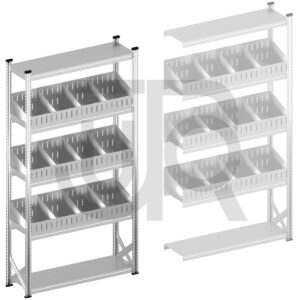 Vakkenstelling H2500 x D400 | startset vak 1350 mm | schuine opzetranden 100-200 mm-0