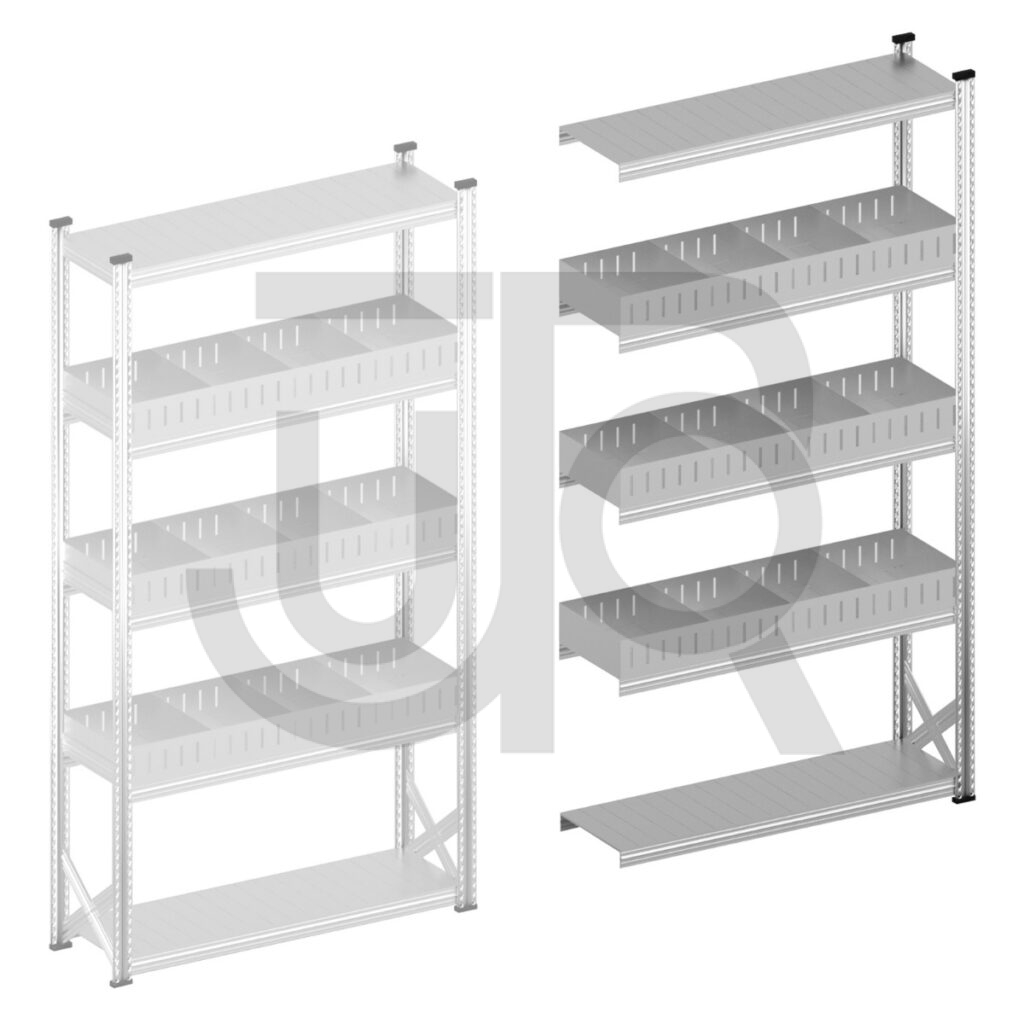 Vakkenstelling H2500 x D320 | aanbouwset vak 1350 mm | rechte opzetranden 100 mm-0