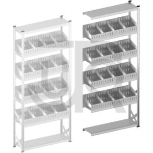 Vakkenstelling H3028 x D320 | aanbouwset vak 1350 mm | schuine opzetranden 100-200 mm-0