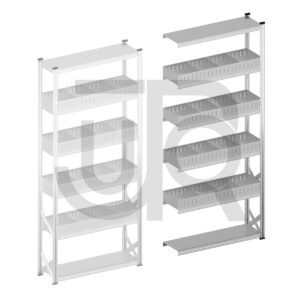 Vakkenstelling H3028 x D320 | aanbouwset vak 1350 mm | rechte opzetranden 100 mm-0