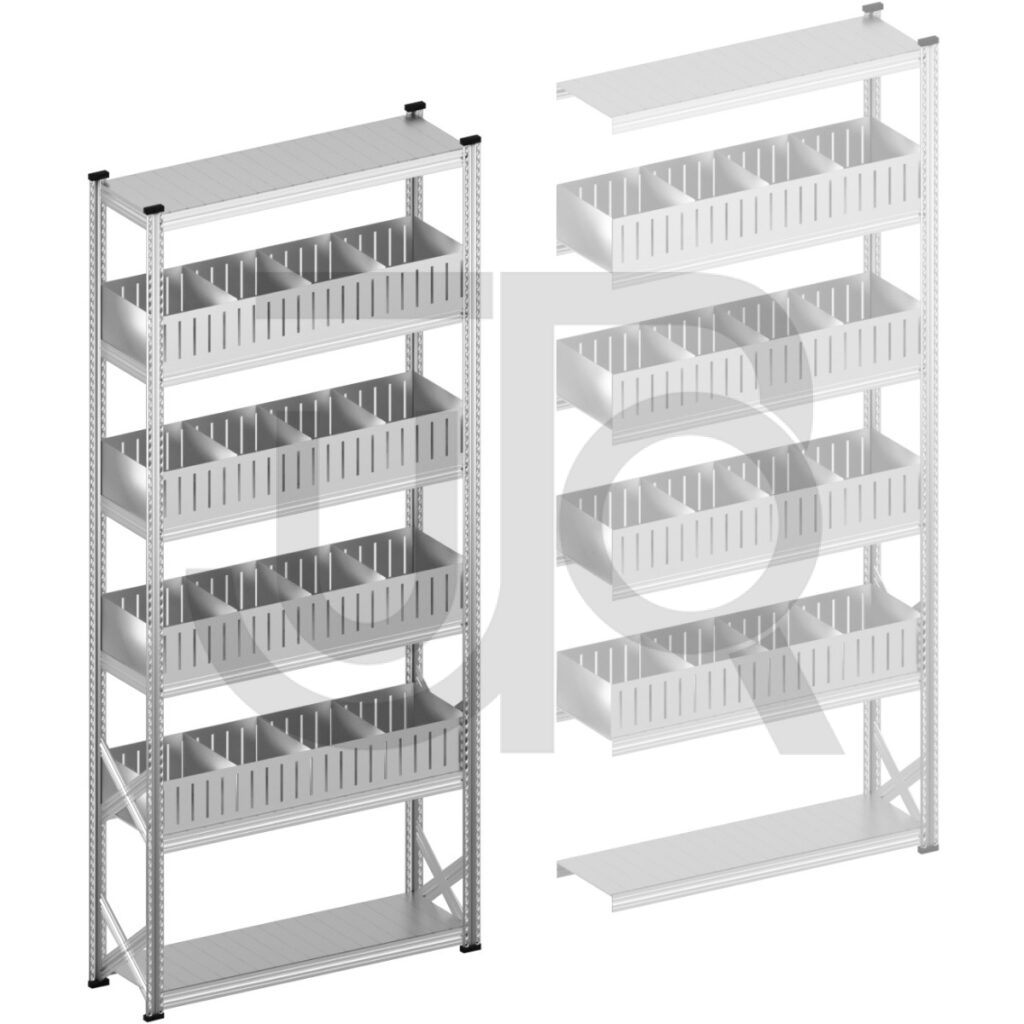 Vakkenstelling H3028 x D320 | startset vak 1350 mm | rechte opzetranden 200 mm-0