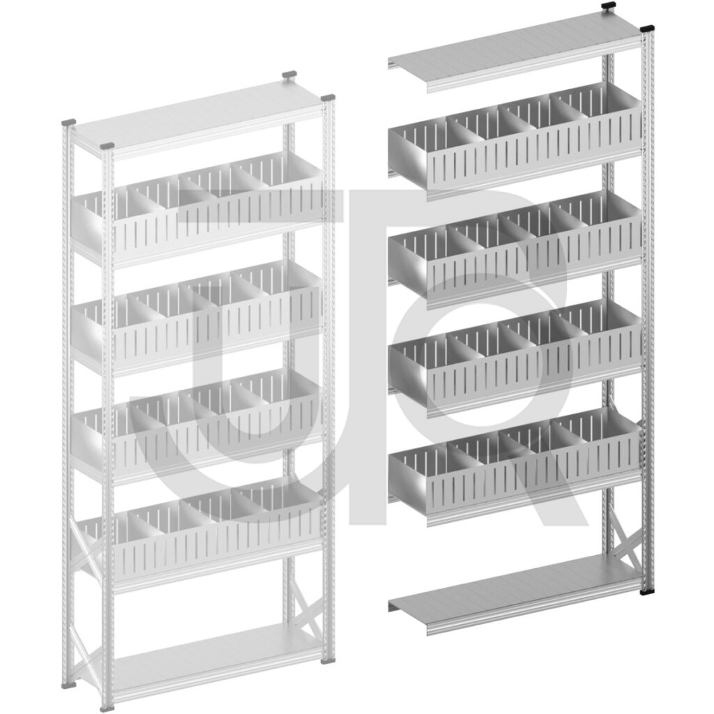Vakkenstelling H3028 x D400 | aanbouwset vak 1350 mm | rechte opzetranden 200 mm-0