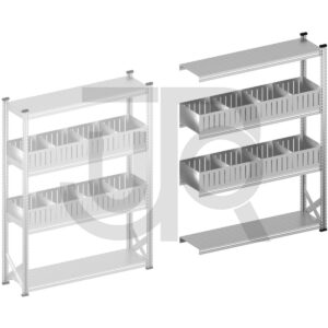 Vakkenstelling H1972 x D320 | aanbouwset vak 1500 mm | rechte opzetranden 200 mm-0