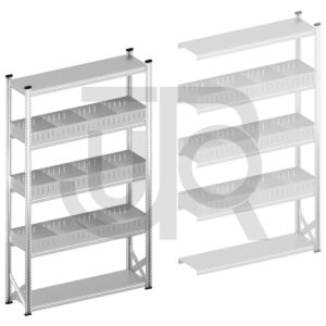 Vakkenstelling H2500 x D400 | startset vak 1500 mm | rechte opzetranden 100 mm-0