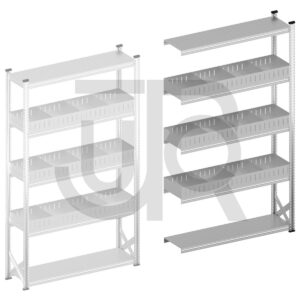 Vakkenstelling H12500 x D400 | aanbouwset vak 1500 mm | rechte opzetranden 100 mm-0