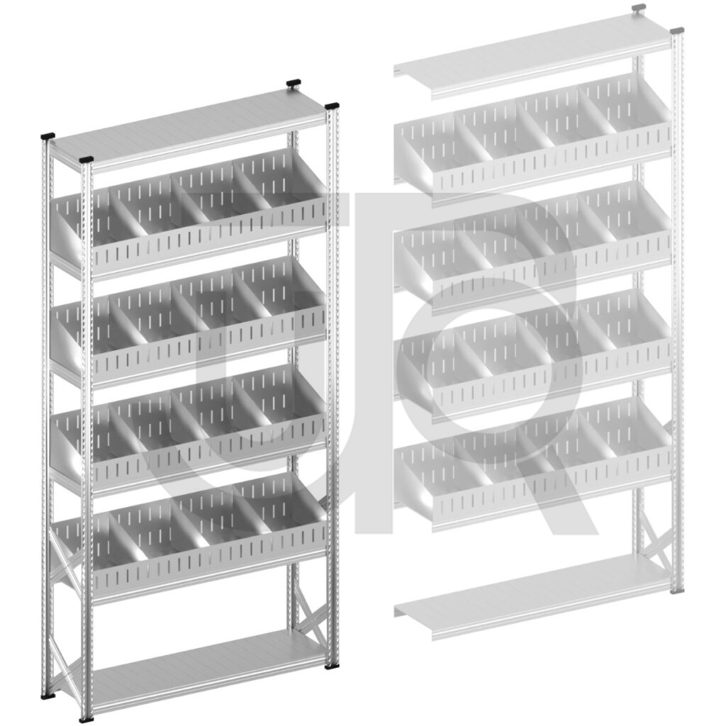 Vakkenstelling H3028 x D320 | startset vak 1500 mm | schuine opzetranden 100-200 mm-0