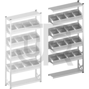 Vakkenstelling H3028 x D320 | aanbouwset vak 1500 mm | schuine opzetranden 100-200 mm-0