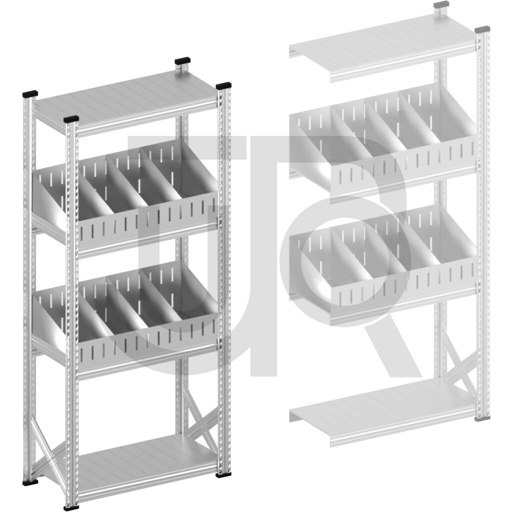 Vakkenstelling H1972 x D400 | startset vak 900 mm | schuine opzetranden 100-200 mm-0