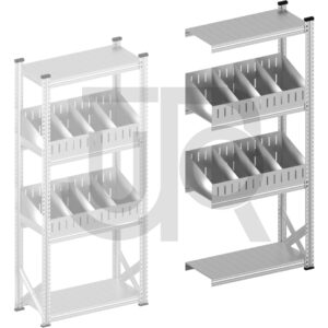 Vakkenstelling H1972 x D400 | aanbouwset vak 900 mm | schuine opzetranden 100-200 mm-0